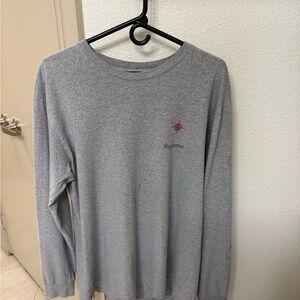 Supreme Heather Gray Floral Long Sleeve